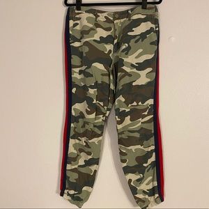 Mother No Zip Misfit Stripes Camo Track Pants